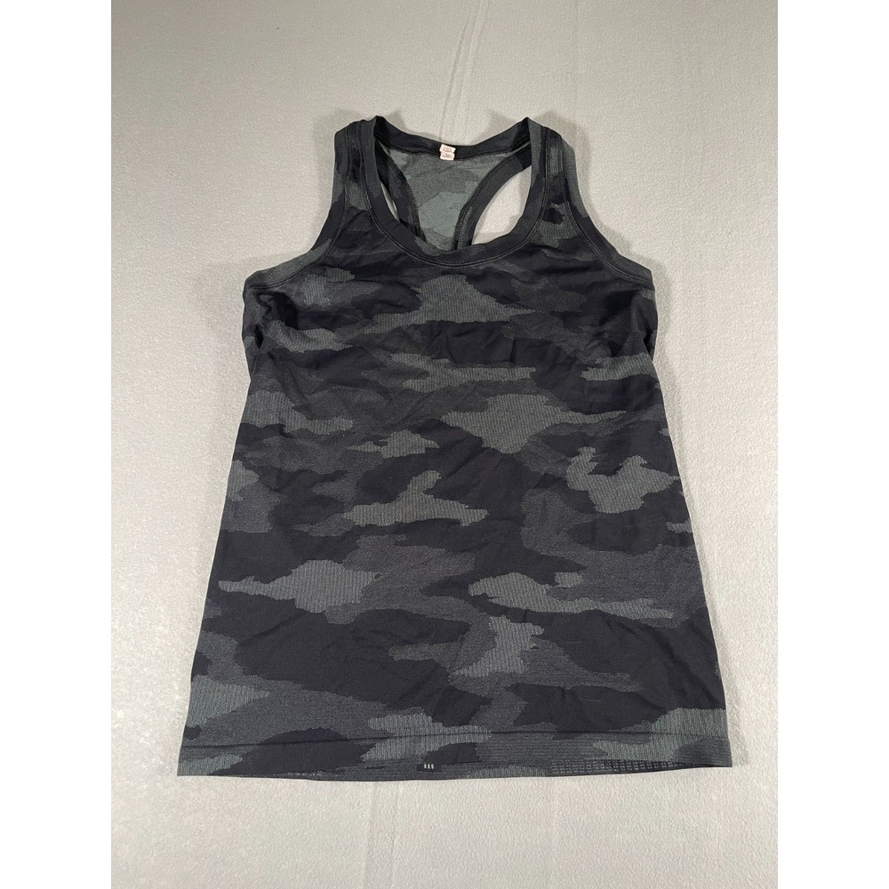 Athleta Women's Black and Gray camo Tank Top Size M